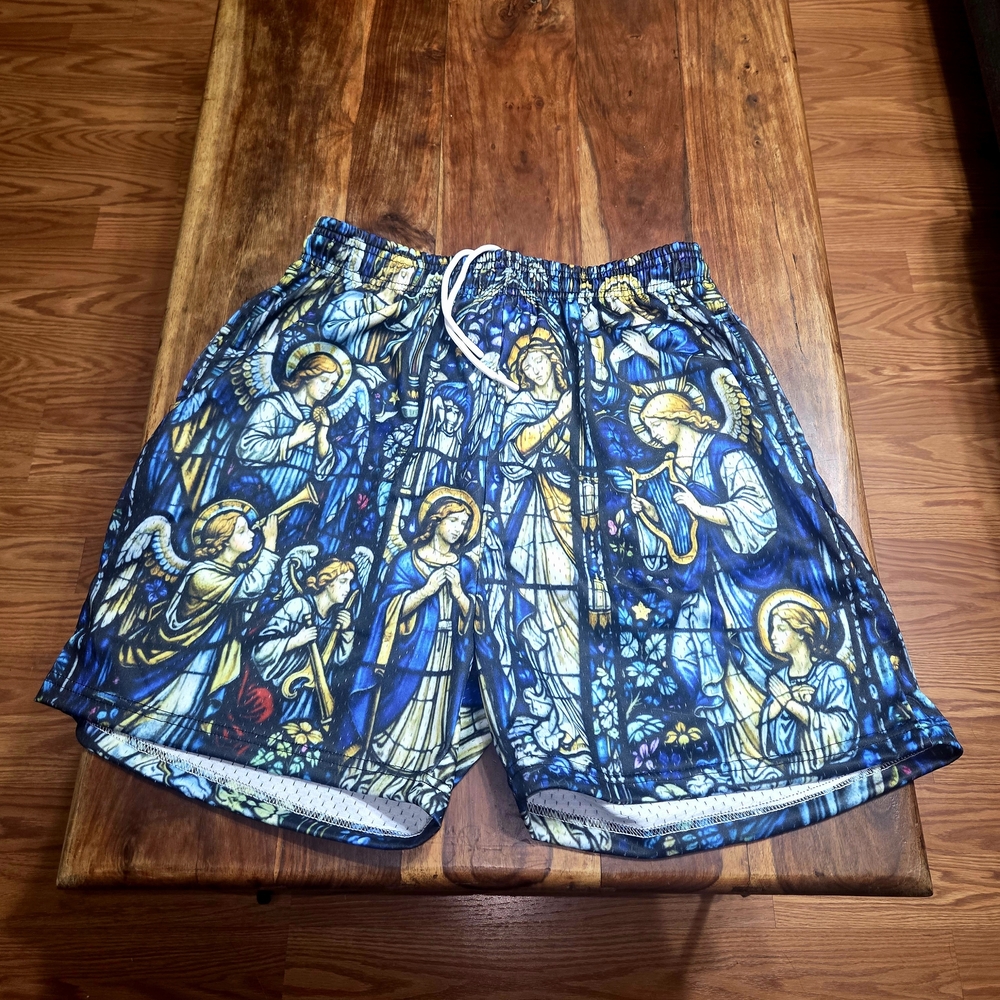 Asylum's Blue Angelic Print Men's Shorts